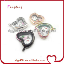 Most popular heart shape design floating lockets wholesale stainless steel wholesale glass locket magnetic locket